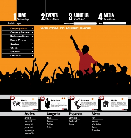 Music Website Templateのイラスト素材