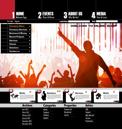 Music Website Templateのイラスト素材