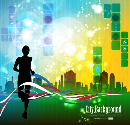 Marathon illustrationのイラスト素材