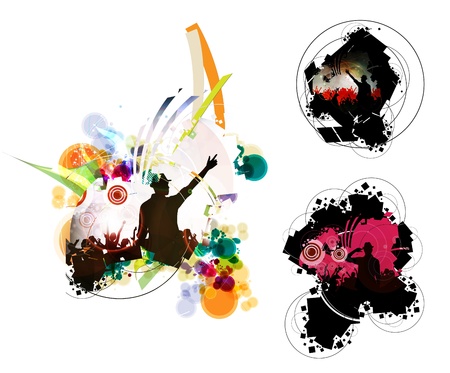 Crowd of people  Concert illustration のイラスト素材