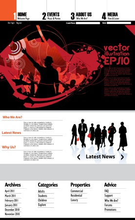 Web Site Page Templateのイラスト素材