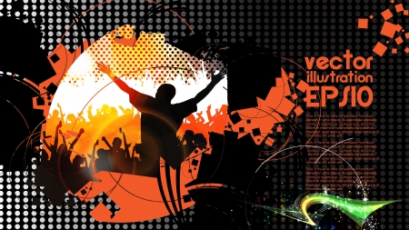 Dancing people  Vector illustration のイラスト素材