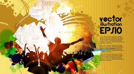 Dancing people  Vector illustration のイラスト素材