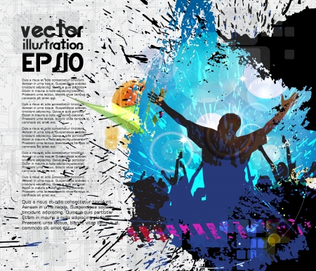 Music event illustration  Dancing peopleのイラスト素材