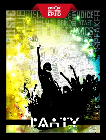 Music background with dancing people のイラスト素材