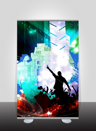 Roll-up with music event subject のイラスト素材
