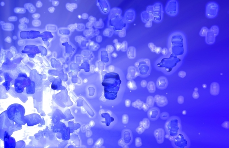 Blue explosion backgroundの写真素材