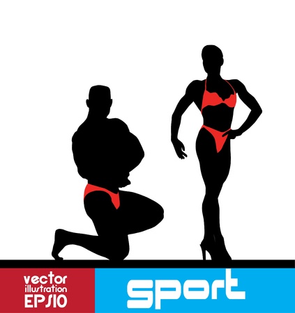 Bodybuilding. illustration. のイラスト素材