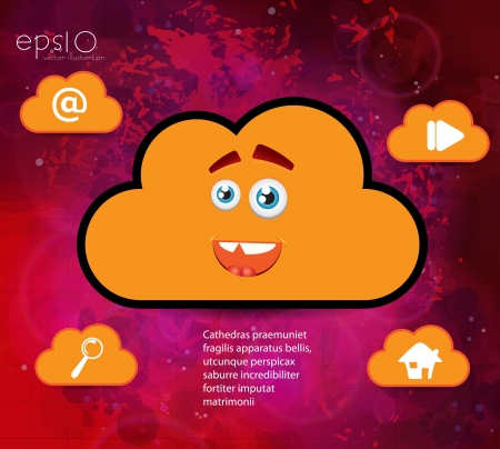 Cloud computing concept design のイラスト素材