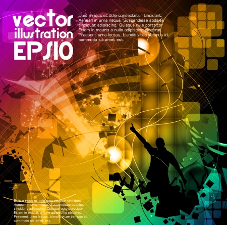 Crowd of dancing peopleのイラスト素材