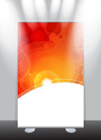a roll-up display with stand banner template design, vector illustration.のイラスト素材