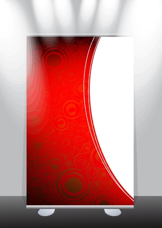 a roll-up display with stand banner template design, vector illustration.のイラスト素材
