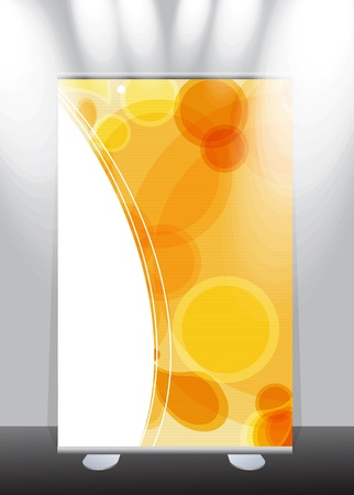 a roll-up display with stand banner template design, vector illustration.のイラスト素材
