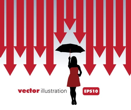 Businesswoman holding an umbrellaのイラスト素材
