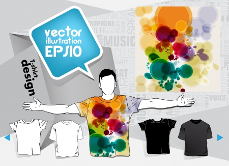 Men s shirt template with human body silhouetteのイラスト素材