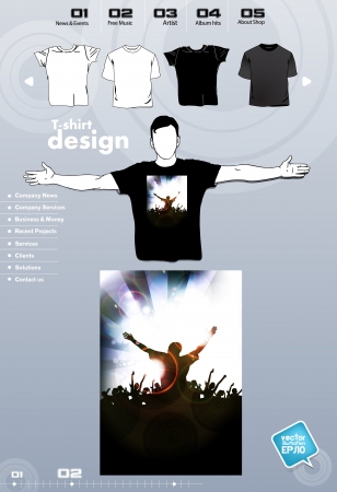T-shirt. Men body silhouette. Vectorのイラスト素材