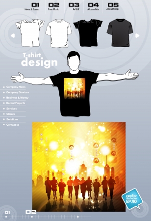T-shirt. Men body silhouette. Vectorのイラスト素材