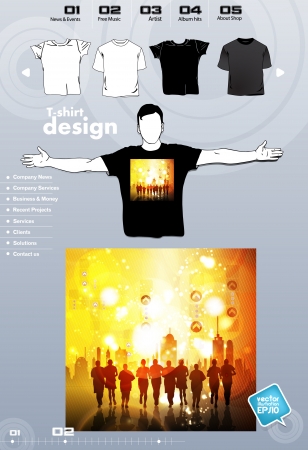 Illustration pour T-shirt. Men body silhouette. Vector - image libre de droit