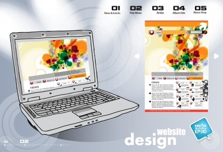 Colorful website templateのイラスト素材