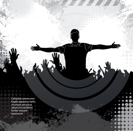 Dancing people. Concert crowd. のイラスト素材