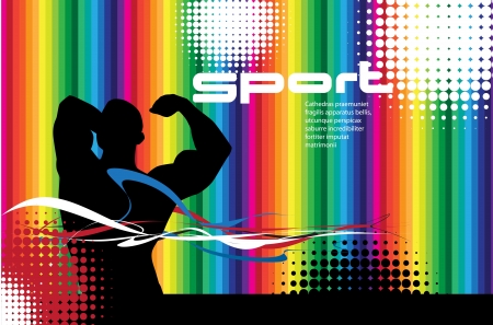 illustration of muscle man のイラスト素材