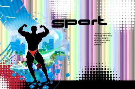 illustration of muscle manのイラスト素材