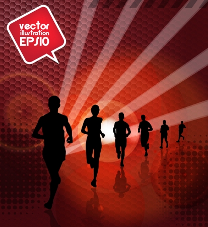 Marathon runnersのイラスト素材