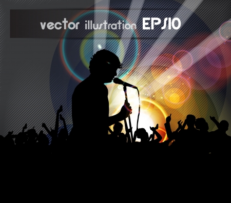 Crowd of people. Concert illustrationのイラスト素材