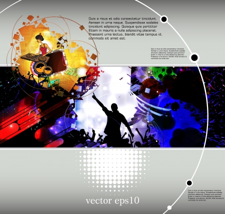 Crowd of dancing people. Event poster. Vectorのイラスト素材