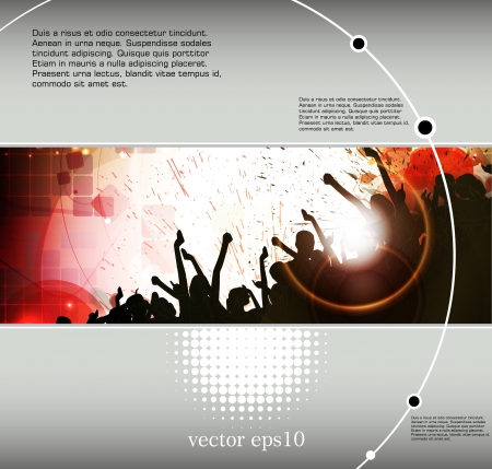 Crowd of dancing people. Event poster. Vectorのイラスト素材