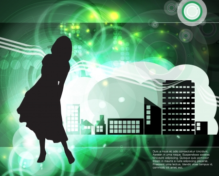 Silhouette of girlのイラスト素材