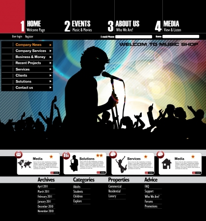 Web design templateのイラスト素材