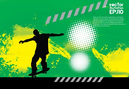 Grunge skateboarder backgroundのイラスト素材