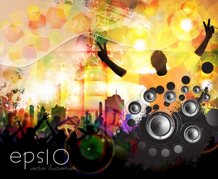 Urban party concept  Vector のイラスト素材