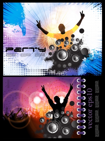 Party People Vector Background - Dancing Young Peopleのイラスト素材
