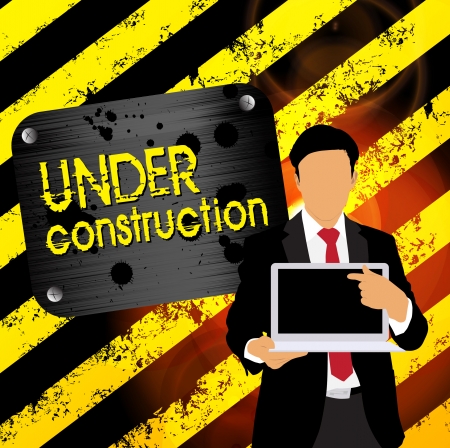 Businessman with computer  Vectorのイラスト素材