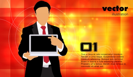 Businessman with laptop computerのイラスト素材