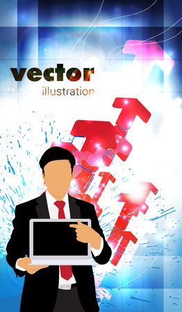 Businessman with laptop computerのイラスト素材