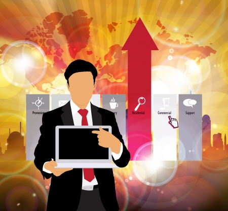 Businessman with laptop computerのイラスト素材
