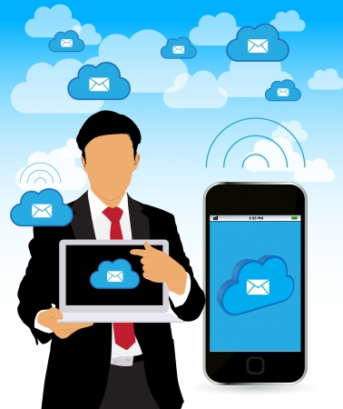 Cloud computing business conceptのイラスト素材