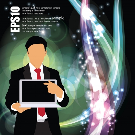 Businessman with laptop  Vectorのイラスト素材
