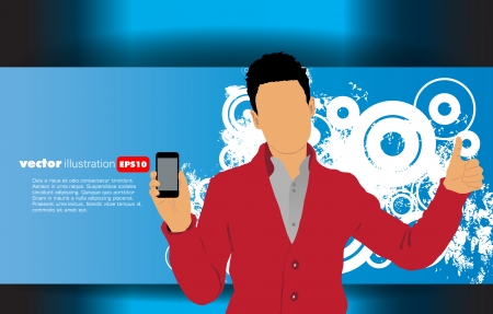 Man using smartphone  Vectorのイラスト素材