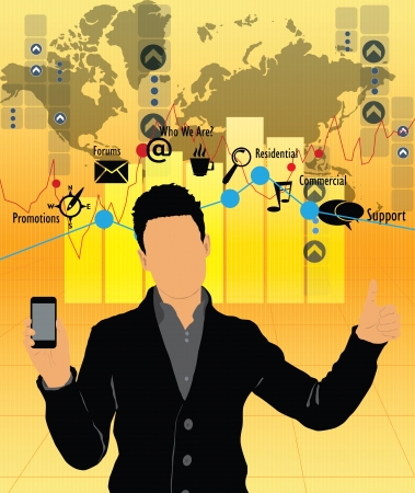 Man using smartphone  Vectorのイラスト素材