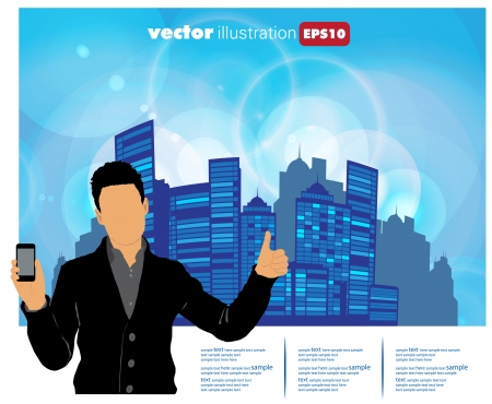 Man using smartphone  Vector のイラスト素材