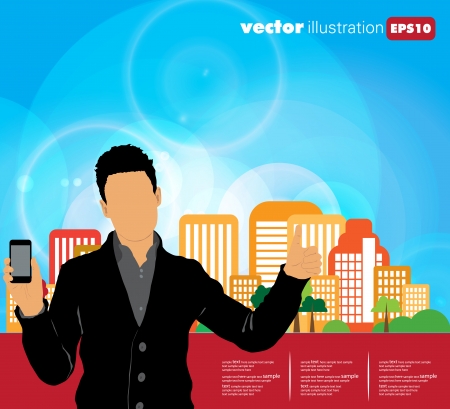 Man using smartphone  Vector のイラスト素材