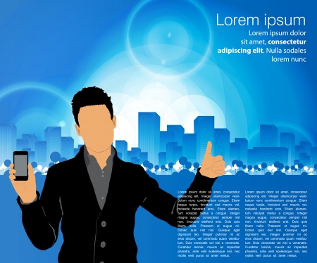 Man using smartphone  Vector のイラスト素材