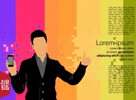 Man using smartphone  Vector のイラスト素材