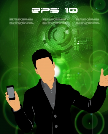 Man using smartphone  Vector のイラスト素材
