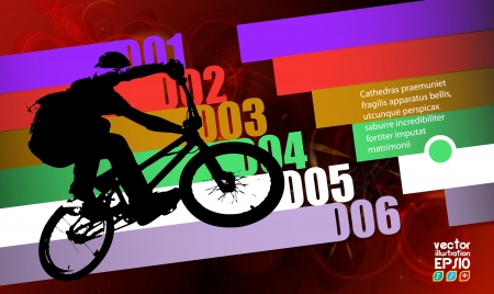 Cyclist abstract background, vector illustrationのイラスト素材