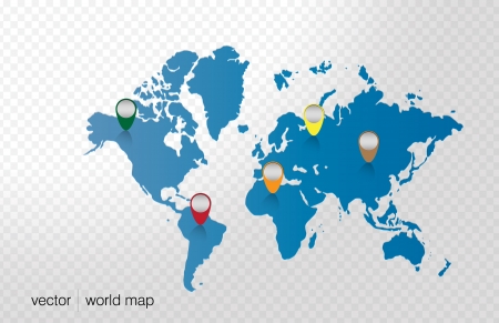 Vector world map illustration のイラスト素材